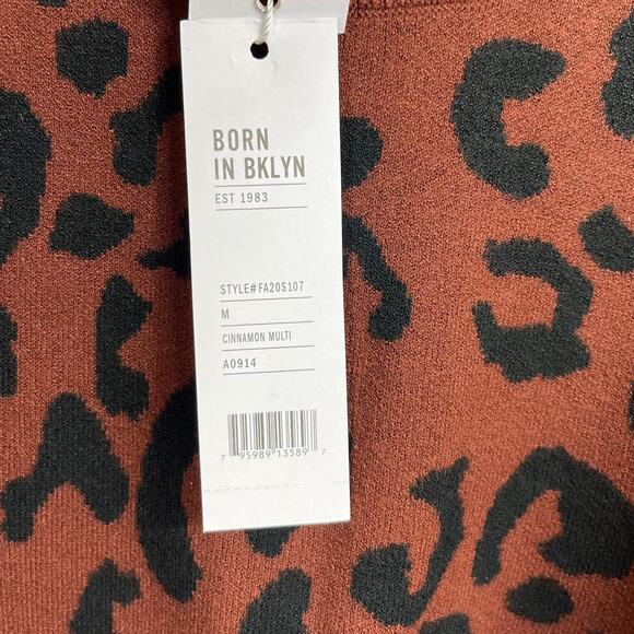 New 525 Leopard Mock Neck Pullover in Cinnamon Multi Women's Size M - Picture 8 of 12